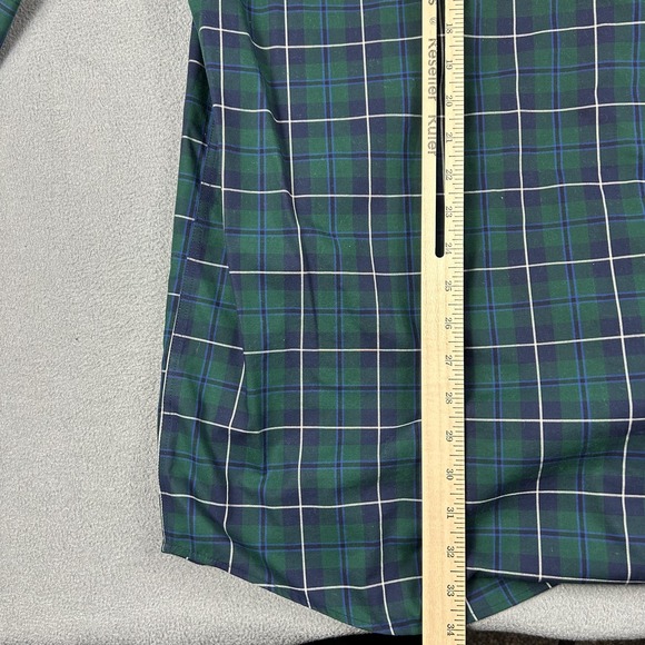 LL Bean Shirt Mens 2XL Tall Green Blue Plaid Traditional Fit Button Down - Picture 7 of 7